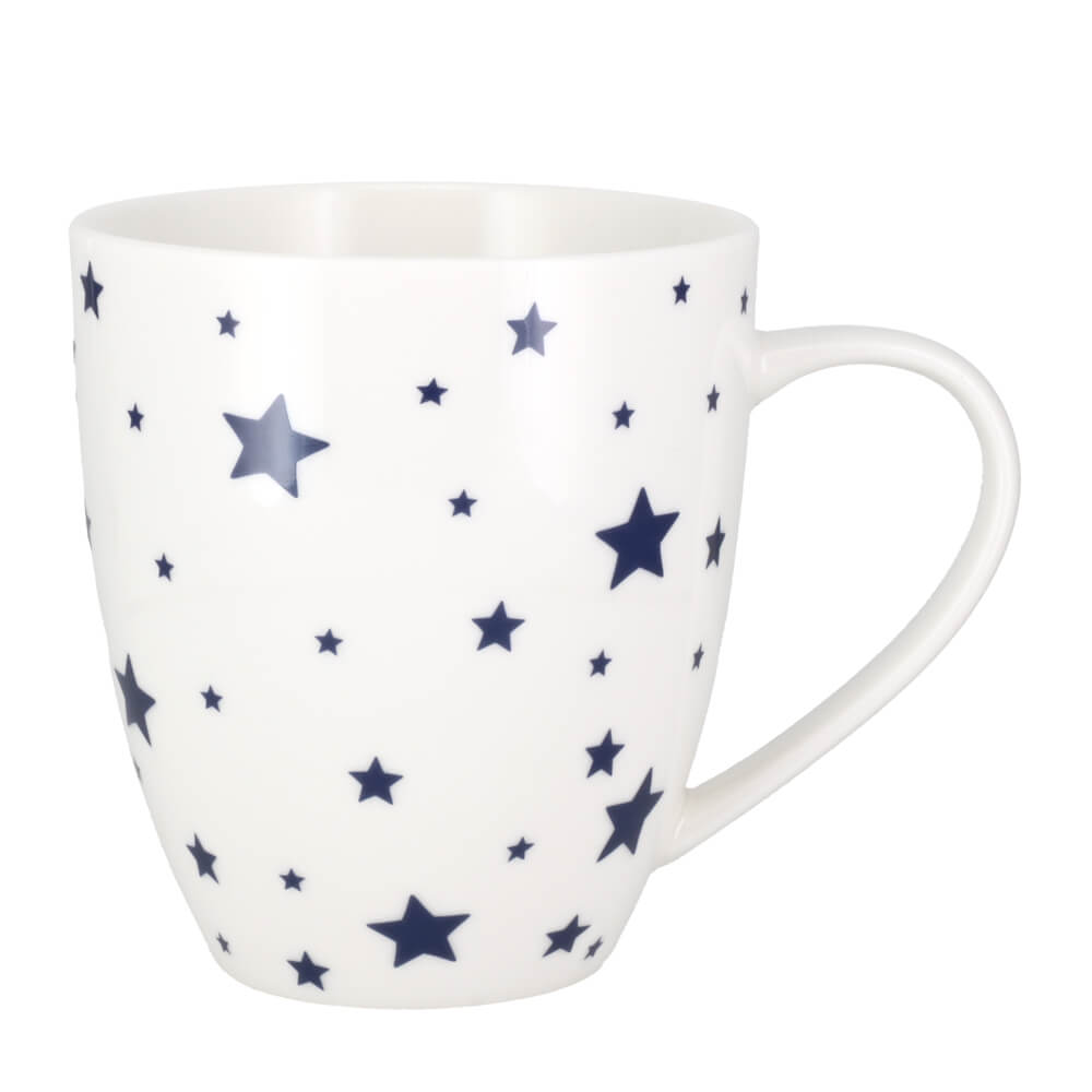 Joyce & Joan Ink Blue Stars Fine China Gift Mug 450ml Coffee Cup