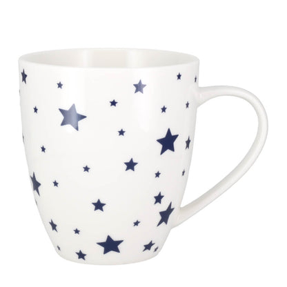 Joyce & Joan Ink Blue Stars Fine China Gift Mug 450ml Coffee Cup