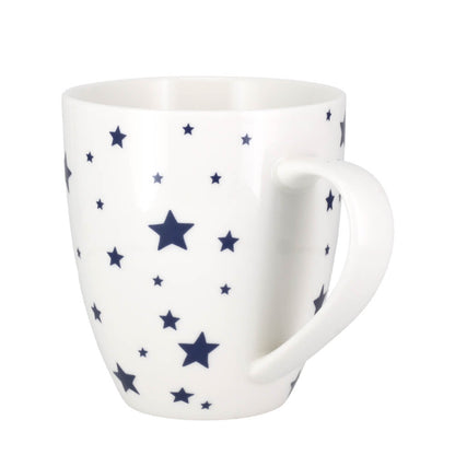 Joyce & Joan Ink Blue Stars Fine China Gift Mug 450ml Coffee Cup