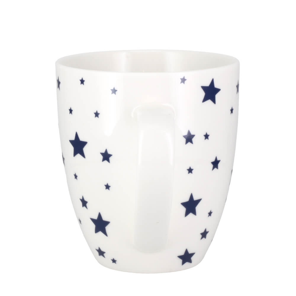 Joyce & Joan Ink Blue Stars Fine China Gift Mug 450ml Coffee Cup