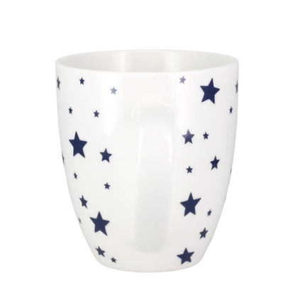 Joyce & Joan Ink Blue Stars Fine China Gift Mug 450ml Coffee Cup