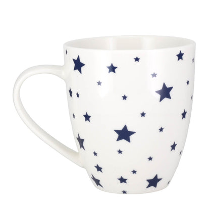 Joyce & Joan Ink Blue Stars Fine China Gift Mug 450ml Coffee Cup