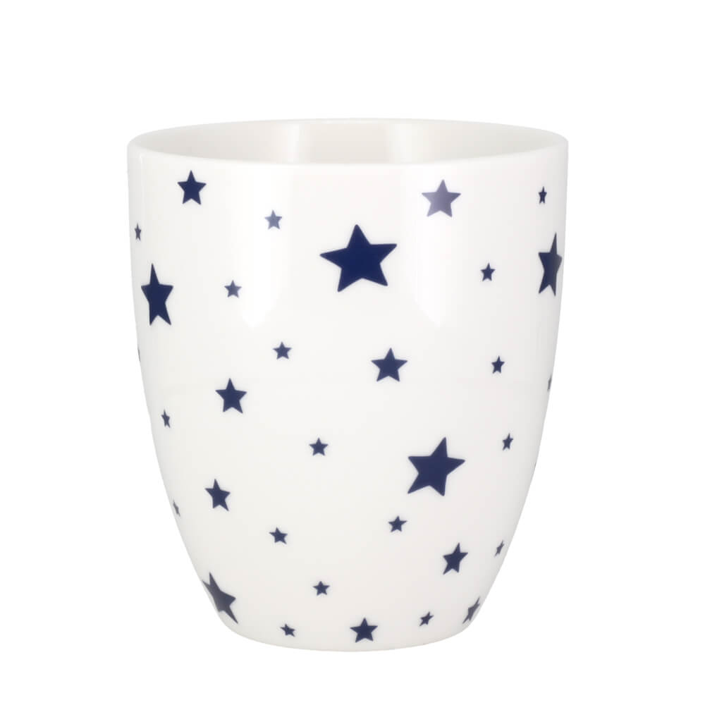 Joyce & Joan Ink Blue Stars Fine China Gift Mug 450ml Coffee Cup