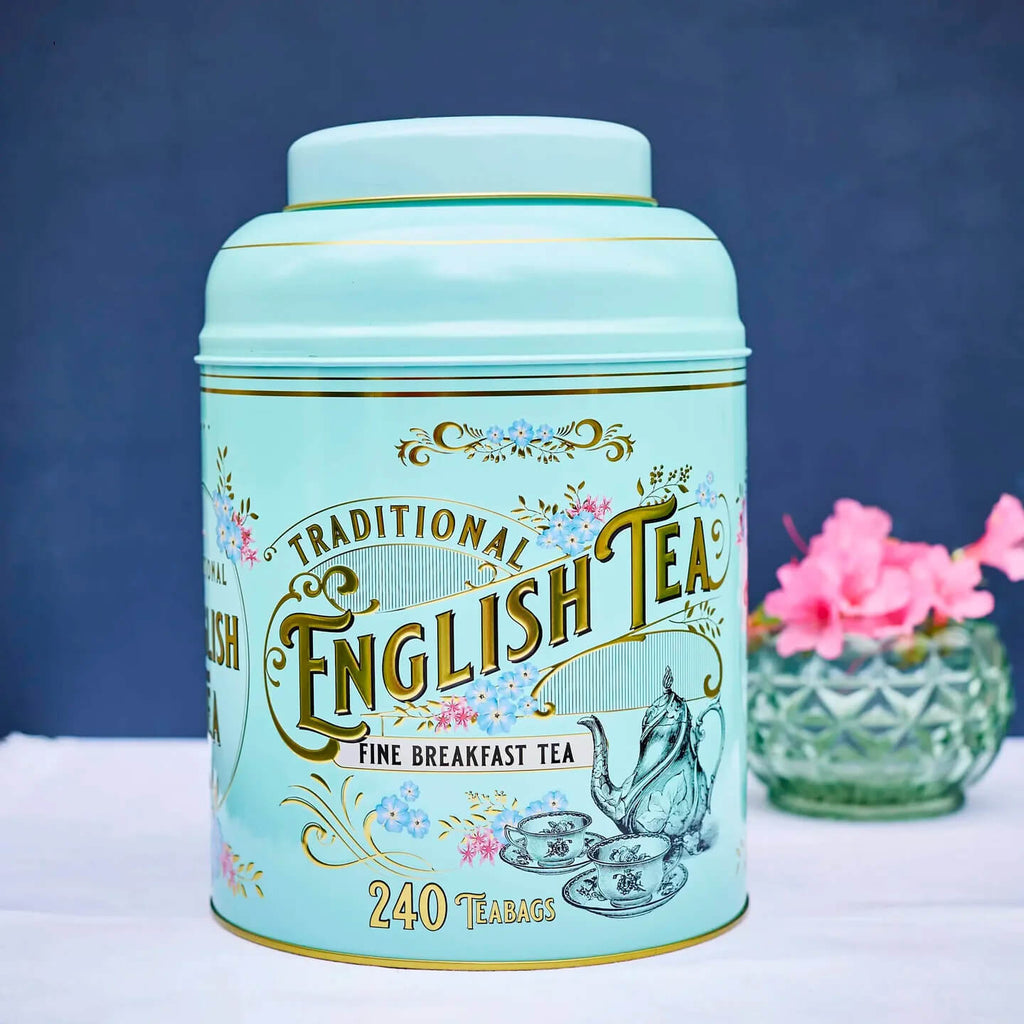 New English Teas Vintage Victorian Mint Green Deluxe Caddy 240 Teabags