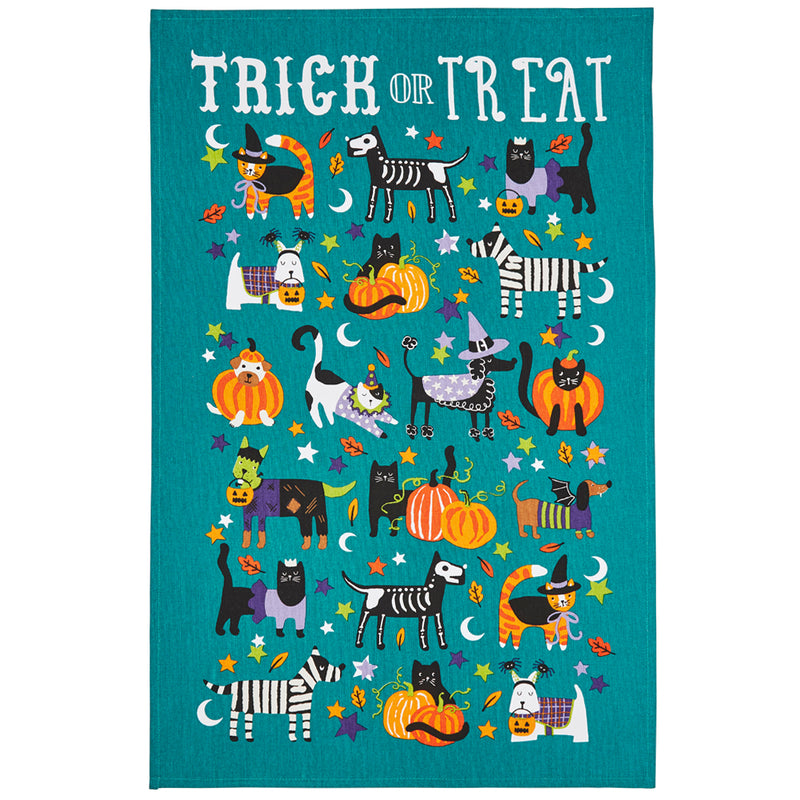 Ulster Weavers Trick or Treat Halloween Cats & Dogs Cotton Tea Towel