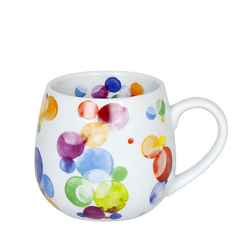 Konitz Snuggle Mug Watercolour Colourful Bubbles Porcelain Coffee Cup