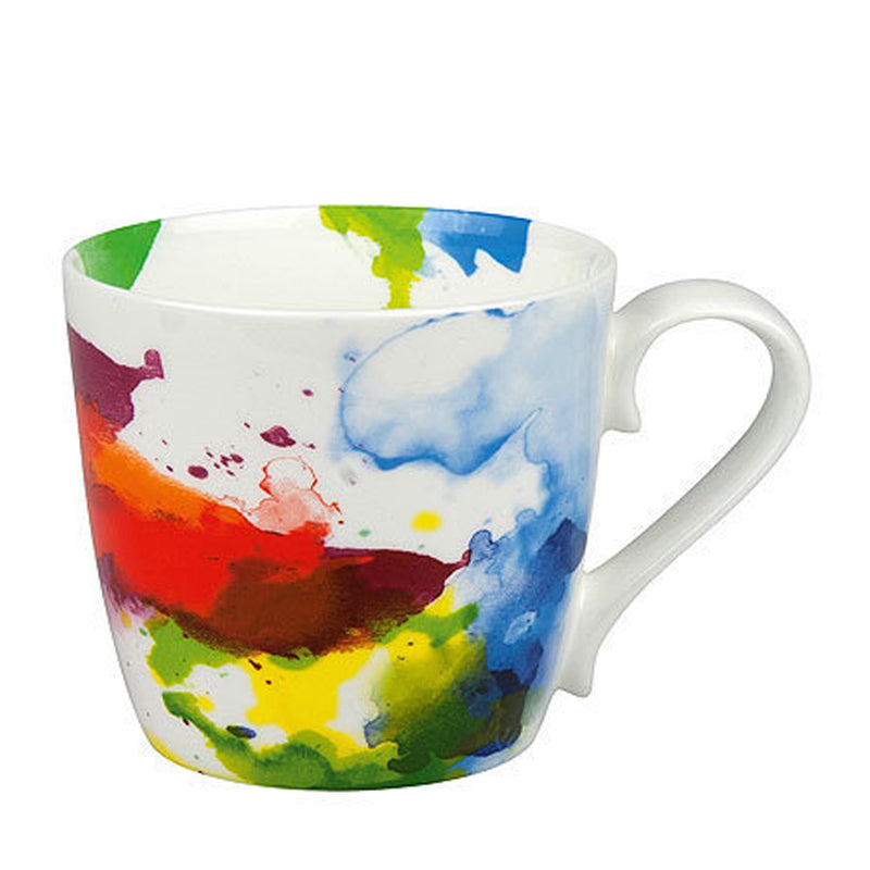Koenitz Multi-Colour Flow Watercolour Mug Contemporary Bone China Cup