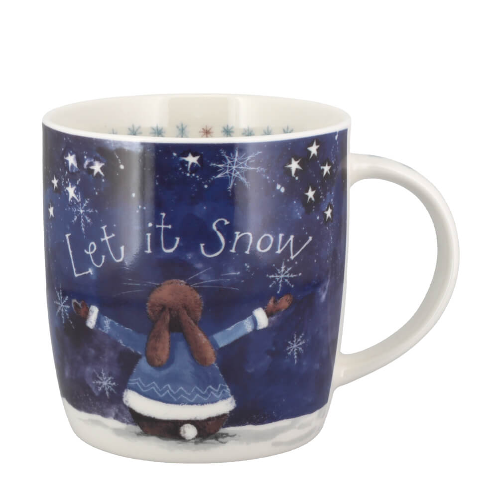 Alex Clark Let It Snow Christmas Gift Mug Snowflake Pattern Coffee Cup