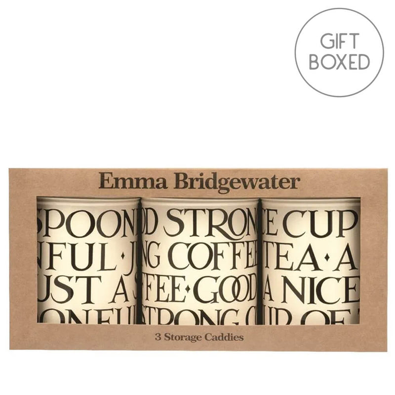 Elite Tins Emma Bridgewater Black Toast Set of 3 Round Storage Caddies