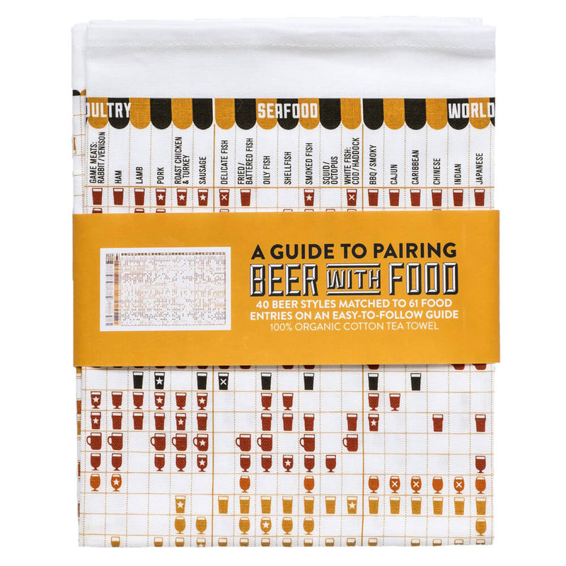 Stuart Gardiner Design A Guide to Pairing Beer with Food Tea Towel