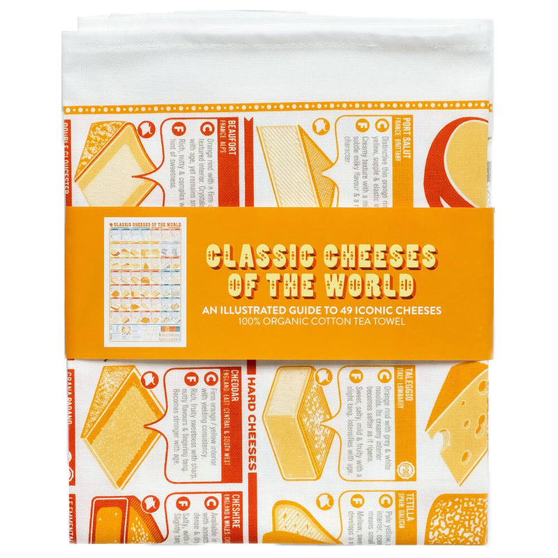 Stuart Gardiner Design Classic Cheeses of the World Cotton Tea Towel