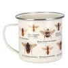Gift Republic Ecologie Bombus Bees Cream Enamel Coffee Mug 500ml