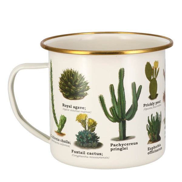Gift Republic Ecologie Botanica Botanical Cacti Cream Enamel Mug 500ml