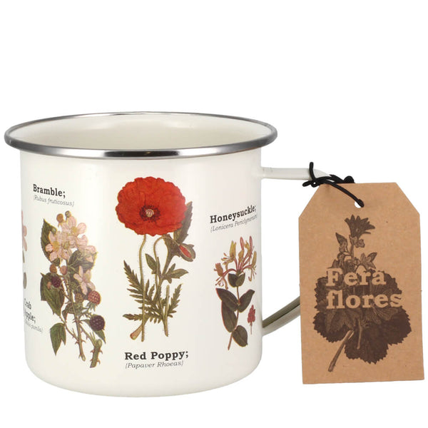 Gift Republic Ecologie Fera Flores Wild Flowers Cream Enamel Mug 500ml