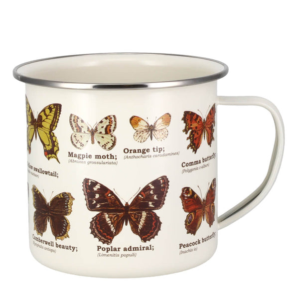 Gift Republic Ecologie Papiliones Butterflies Cream Enamel Mug 500ml