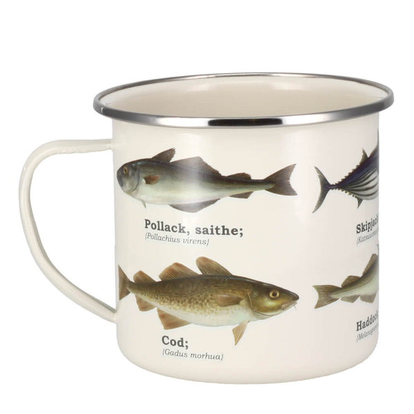 Gift Republic Ecologie Piscus Fish Cream Enamel Mug 500ml