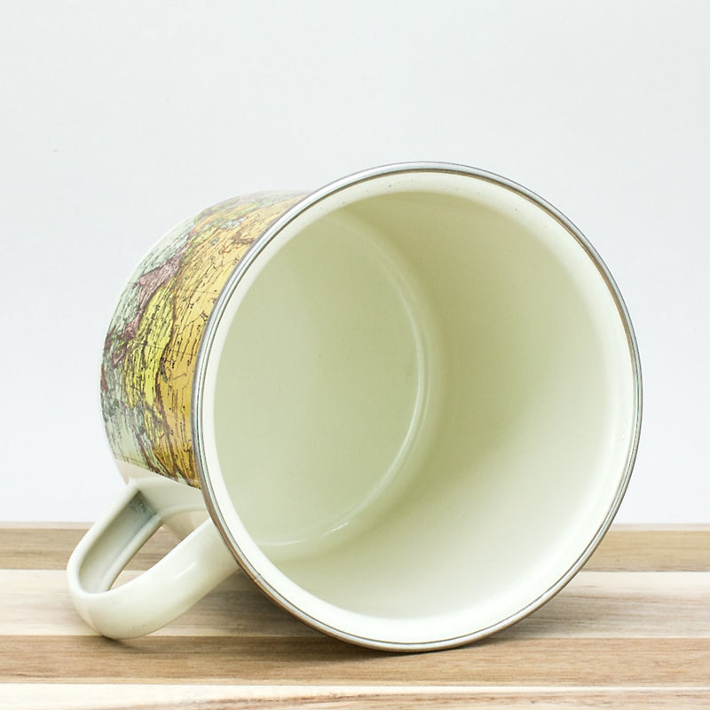 World Map Light Enamel Mug