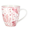 Joyce & Joan Animal Folk Penzance Pink Pattern Fine China Mug 450ml
