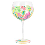 Hand Painted Gin Glass Lynsey Johnstone Tropical Leaves Balloon Glass