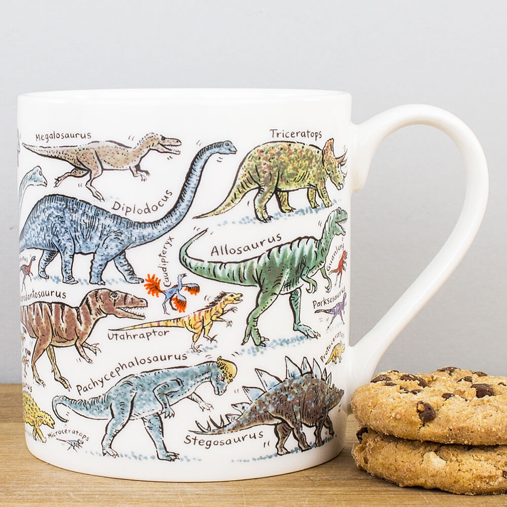 McLaggan Picturemaps Dinosaurs Fine Bone China Personalised Gift Mug