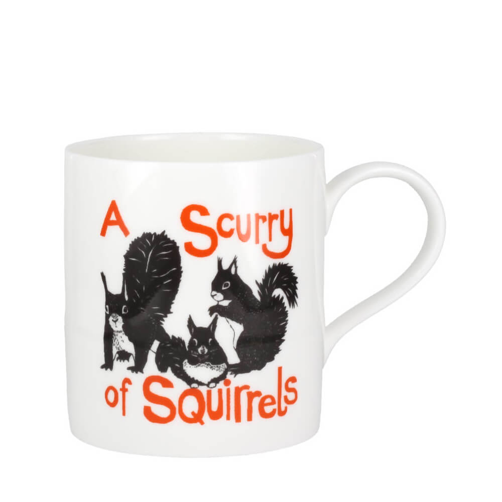 Perkins & Morley Collective Nouns A Scurry of Squirrels Bone China Mug