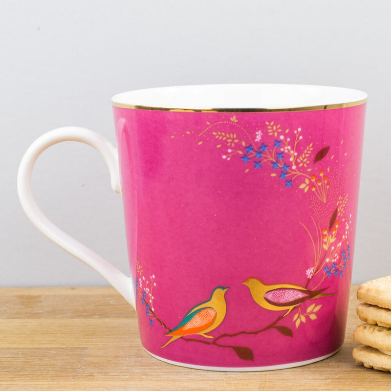 Portmeirion Sara Miller Chelsea Pink & Gold Fine China Gift Boxed Mug