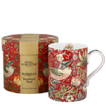 Strawberry Thief Mug Royal Worcester Red Bone China Cup in a Hat Box