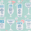 Classic Cocktails Cotton Tea Towel by Stuart Gardiner Made in the UK