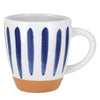Sass & Belle Paros Stripe Tall Earthenware Mug Mediterranean Style Cup