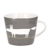 Scion Mr Fox Mug Charcoal Grey and Lime Green Fine China Coffee Cup