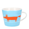 Scion Mr Fox Mug Duck Egg Blue and Orange Fine China 350ml Coffee Cup