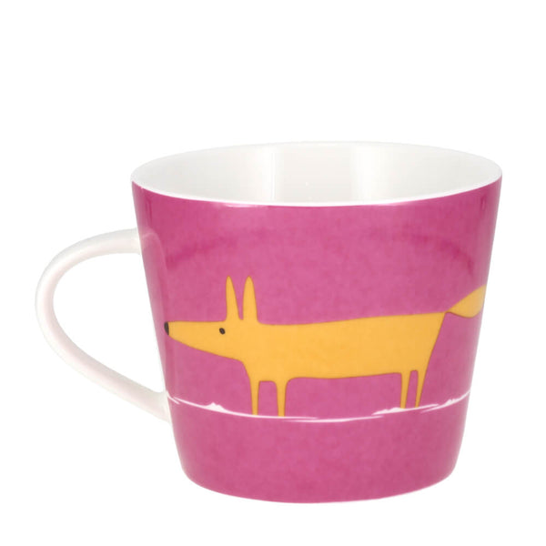 Scion Mr Fox Mug Pink and Orange Print Fine China 350ml Coffee Cup