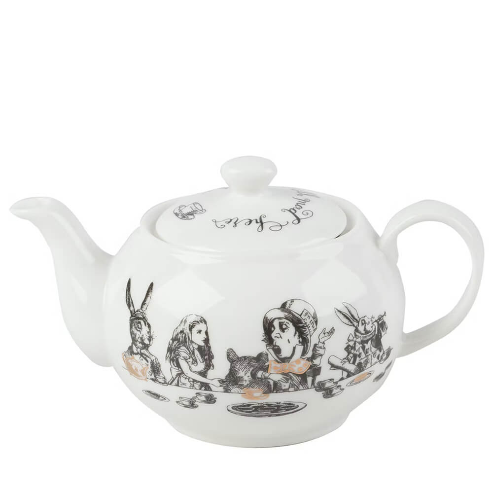 V&A Alice in Wonderland Gold Detail Fine China Mini Teapot Gift Set