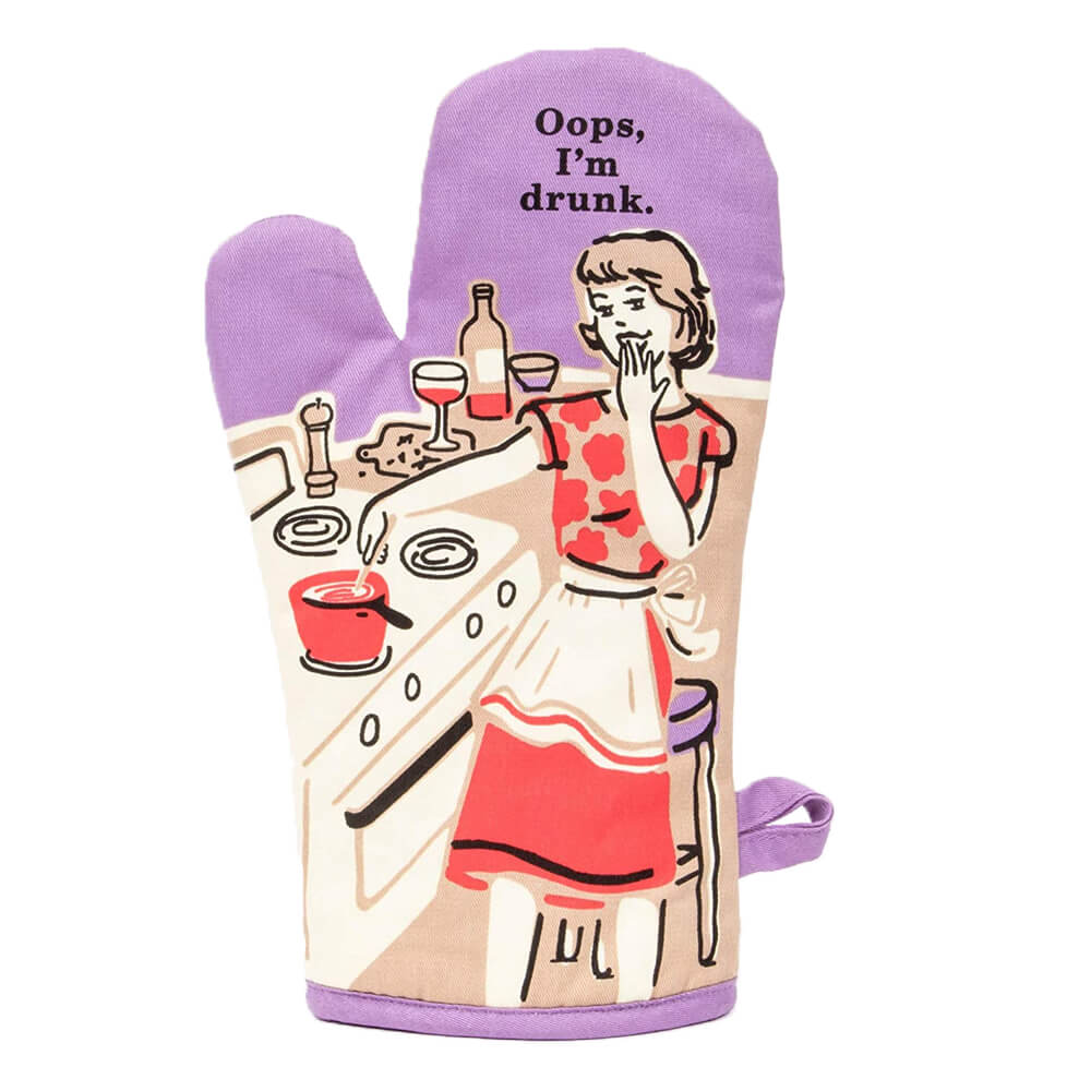 Blue Q Oops I'm Drunk Wine Themed Super-Insulated Cotton Oven Mitt