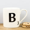 Wild & Wolf Scrabble Tile Letters A - Z Personalised Ceramic Gift Mugs