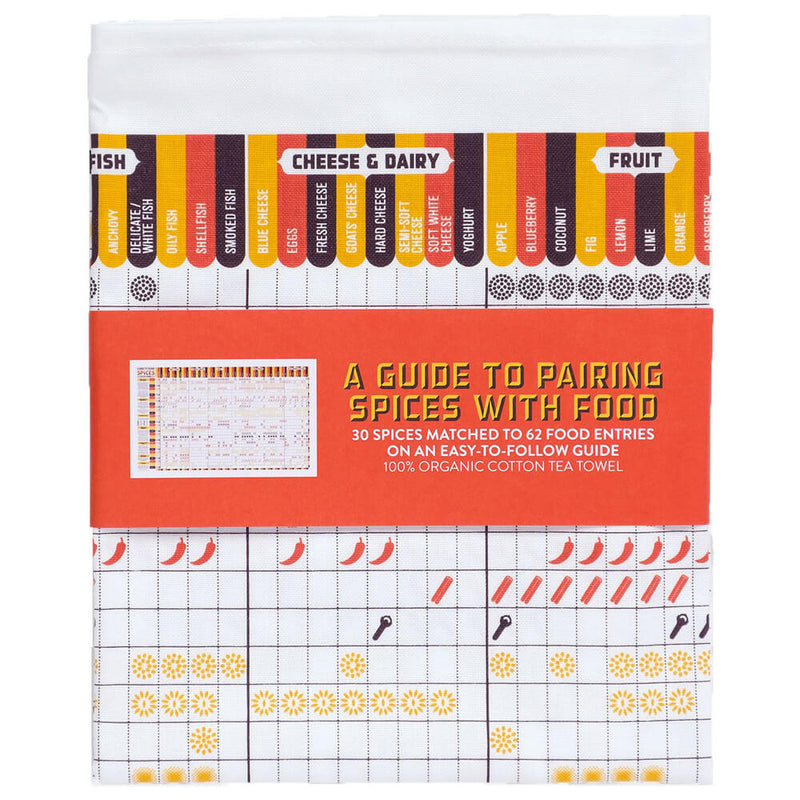 Stuart Gardiner Design A Guide to Pairing Spices with Food Tea Towel